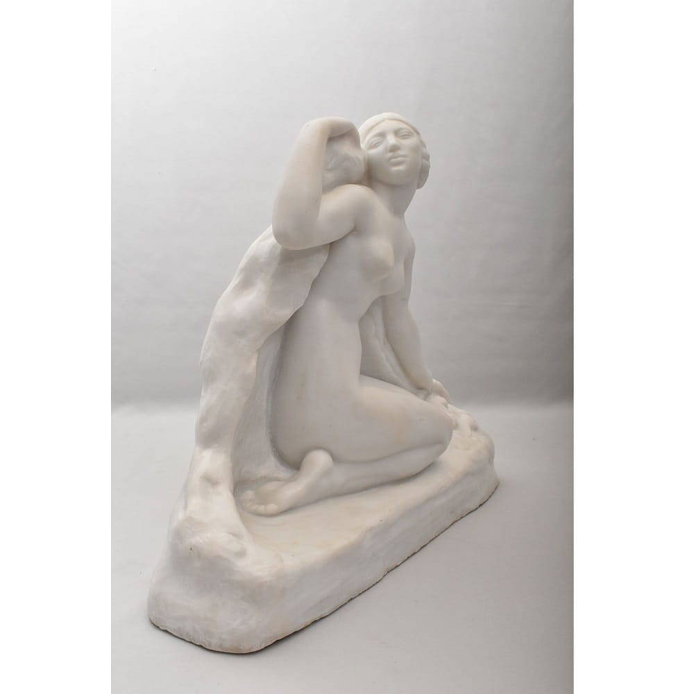 STMA109 7a antique sculpture marble statues bust woman figurines